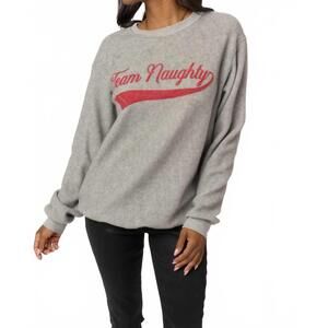 NEW PROJECT SOCIAL T team naughty team nice reversible sweatshirt in heather gre